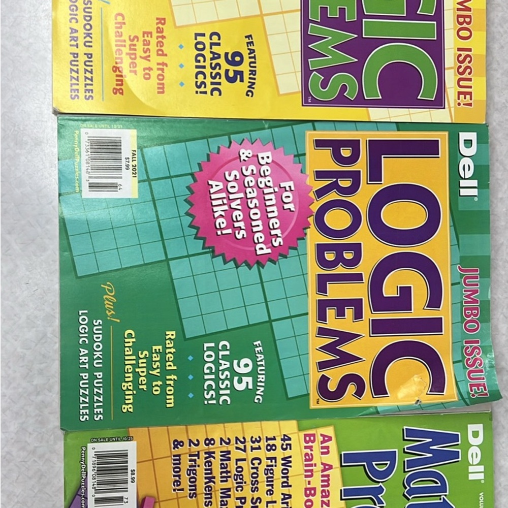 Dell Logic Problems Puzzle Books (3)
